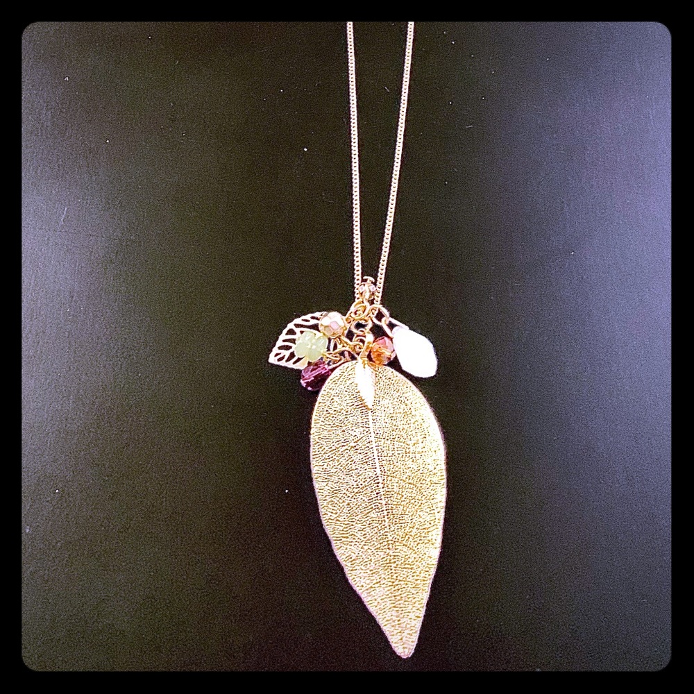 Gold Leaf Pendant made with a real leaf!